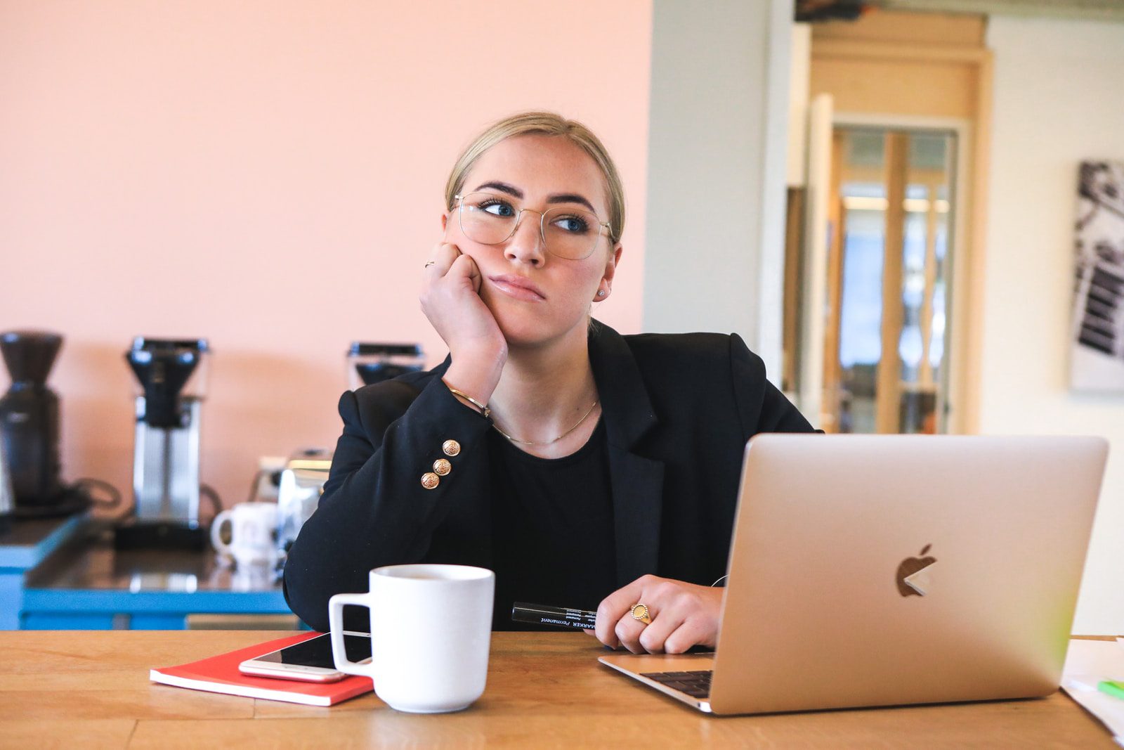 career advice woman in black long sleeve shirt using macbook